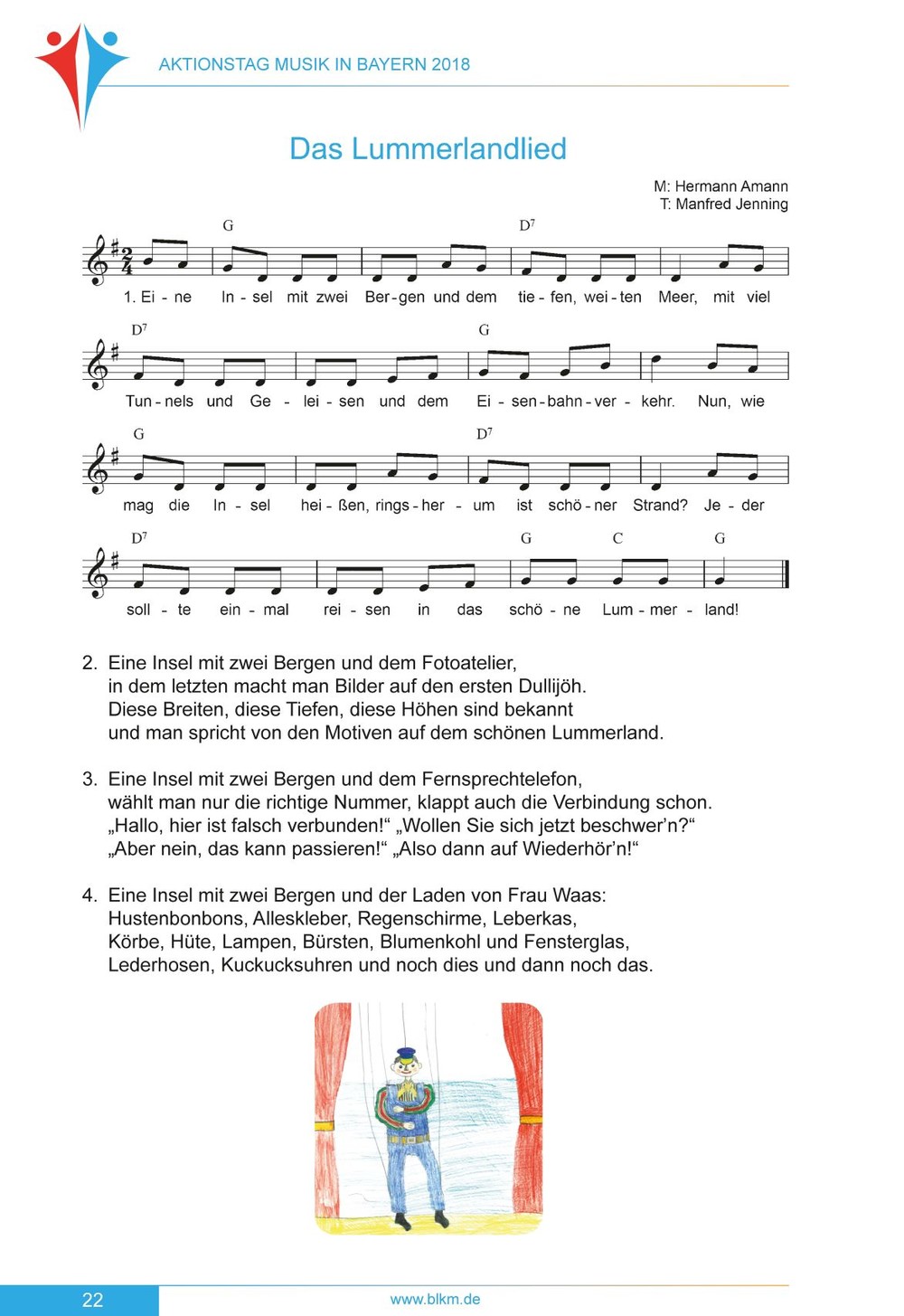 Eine Insel Mit Zwei Bergen Text lied materialien musik hermann amann text manfred jenning das